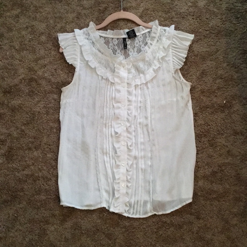 White button up blouse